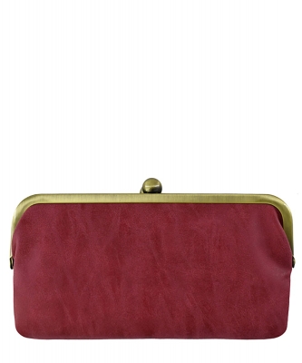 Fashion Kiss Lock Clutch Wallet BP208 RED